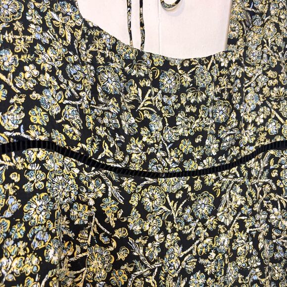 Free People Mini Dress 6/Small Boho Floral Long Sleeve Feminine Cottagecore Cute - Picture 5 of 16